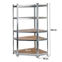 Stūra stāvošs plaukts 180x90x40cm Humberg HR-817 cena un informācija | Saimniecības plaukti | 220.lv