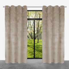 Ready-made velvet curtain PACIFIC with eyelets, 140x250, ZPAP-08 DARK BEIGE цена и информация | Шторы, занавески | 220.lv