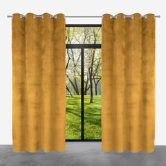 Ready-made velvet curtain PACIFIC with eyelets, 140x250, ZPAP-07 MUSTARD цена и информация | Шторы, занавески | 220.lv