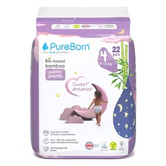 Подгузники без застежки PureBorn Night, размер 4, 9-15кг, 22шт цена и информация | Подгузники | 220.lv