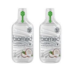 Zobus balinošs mutes skalojamais līdzeklis Biomed Natural Whitening, 2 x 500 ml цена и информация | Зубные щетки, пасты | 220.lv