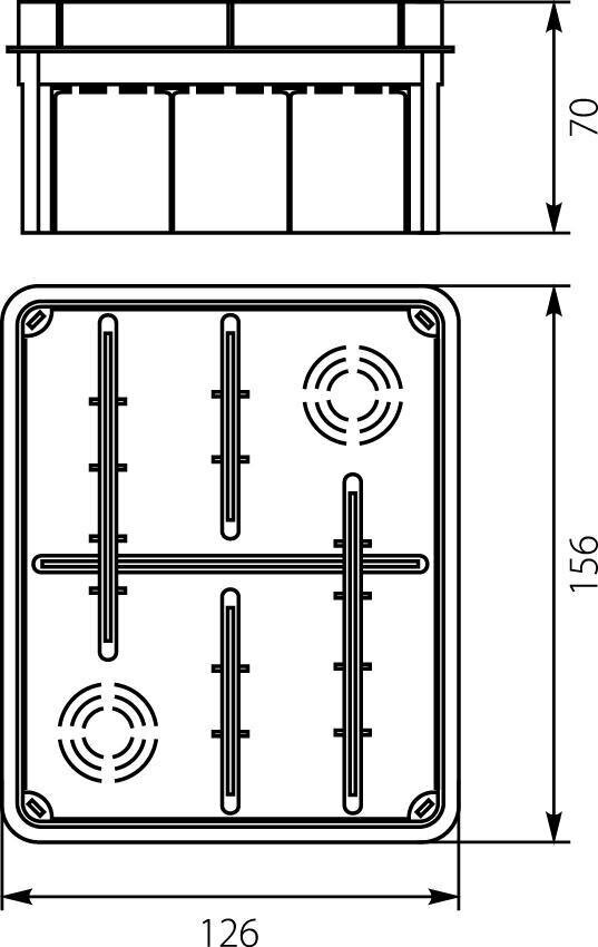 Iebūvējamā kaste, 126 x 156 x 68,5, oranža cena un informācija | Elektrības slēdži, rozetes | 220.lv