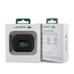 Lacoste šķidrā silikona Croc logotipa maciņš priekš AirPods Pro, melns cena un informācija | Austiņu piederumi | 220.lv