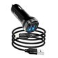 HOCO auto lādētājs 2x USB A + kabelis USB A uz iPhone Lightning 8 kontaktu 2,4A Z40 melns cena un informācija | Auto piederumi | 220.lv