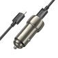 HOCO auto lādētājs 2x tips C + kabelis Type C uz iPhone Lightning 8 kontaktu PD 40W Z48 metāla pelēks цена и информация | Auto piederumi | 220.lv