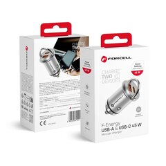 FORCELL F-Energy Mini auto lādētājs Type C PD45W + USB QC3.0 цена и информация | ПОЛКА-ОРГАНИЗАТОР ДЛЯ ТЕЛЕФОНА В АВТОМОБИЛЬ | 220.lv