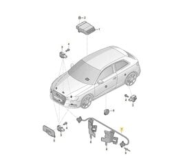 AUDI A3 8V priekšējais gājēju aizsardzības sensors oriģināls 8V0959109E cena un informācija | Auto piederumi | 220.lv