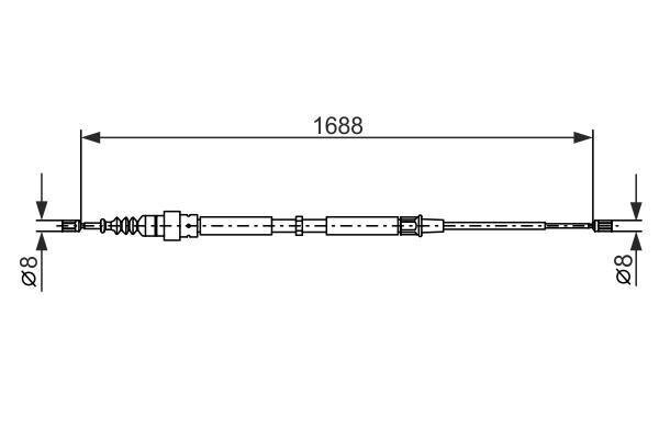 BOSCH rokas bremzes trose 1987477696 1J0609721E cena un informācija | Auto piederumi | 220.lv