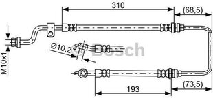 BOSCH bremžu šļūtene priekš Kia Cerato 1987481859 587302F000 cena un informācija | Auto piederumi | 220.lv