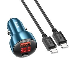 HOCO auto lādētājs USB QC 3.0 + C tips + C tipa kabelis Apple Lightning 8 kontaktu PD 48W Leader Z50 metāla pelēks cena un informācija | Auto 12V el. piederumi | 220.lv