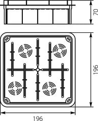 Iebūvējamā kaste, 196 x 196 x 68,5mm cena un informācija | Drošības sistēmu piederumi | 220.lv
