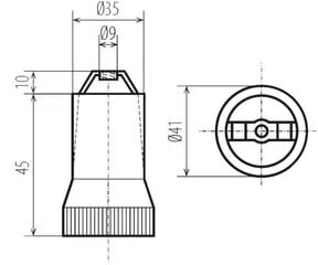 Керамическая розетка E27 LH-E27D с резьбовым нижним кронштейном цена и информация | Электрические выключатели, розетки | 220.lv