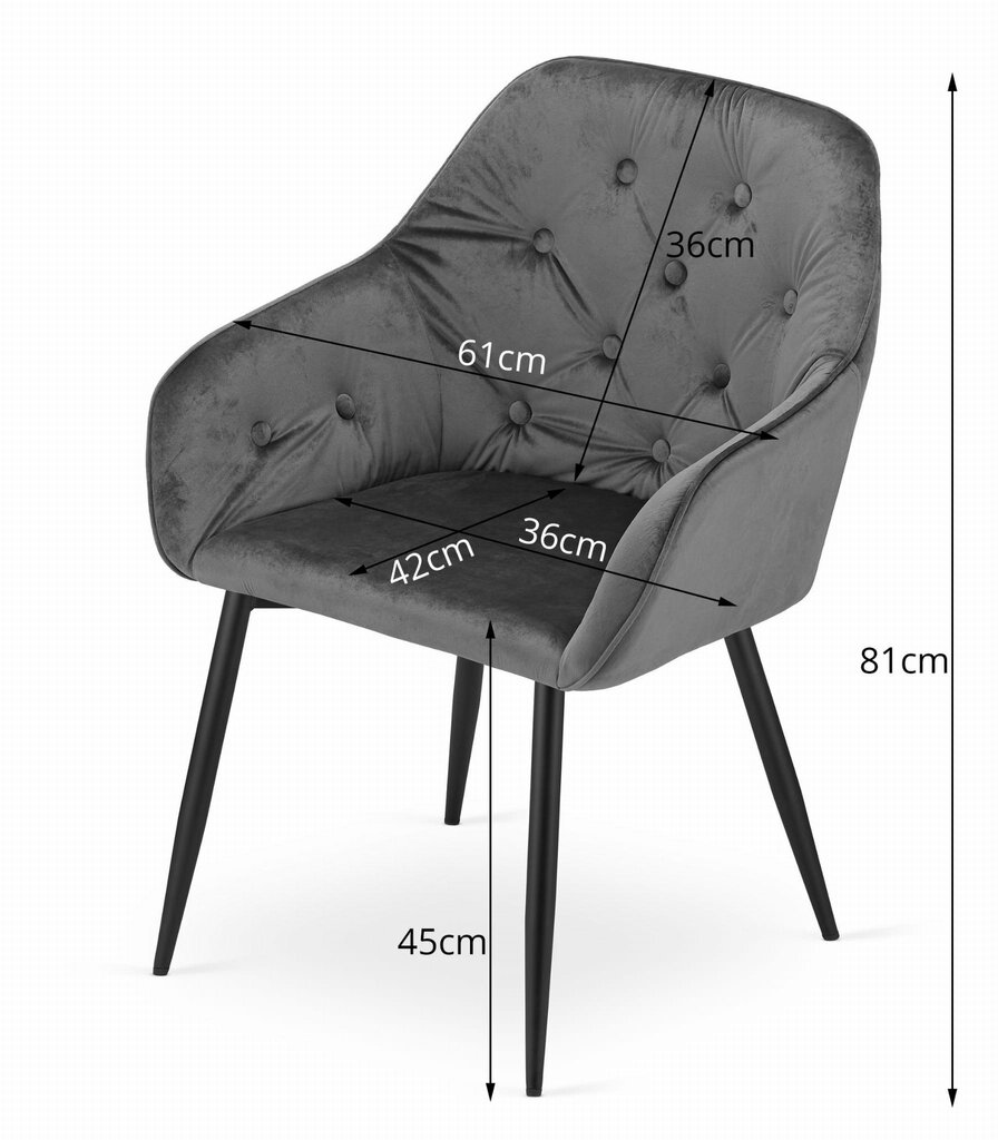 Krēsls Forio, melns cena un informācija | Virtuves un ēdamistabas krēsli | 220.lv