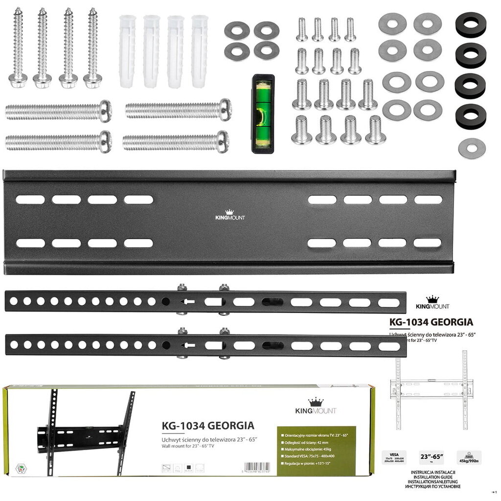 King Mount KG-1034 Georgia 23-65" cena un informācija | TV kronšteini | 220.lv