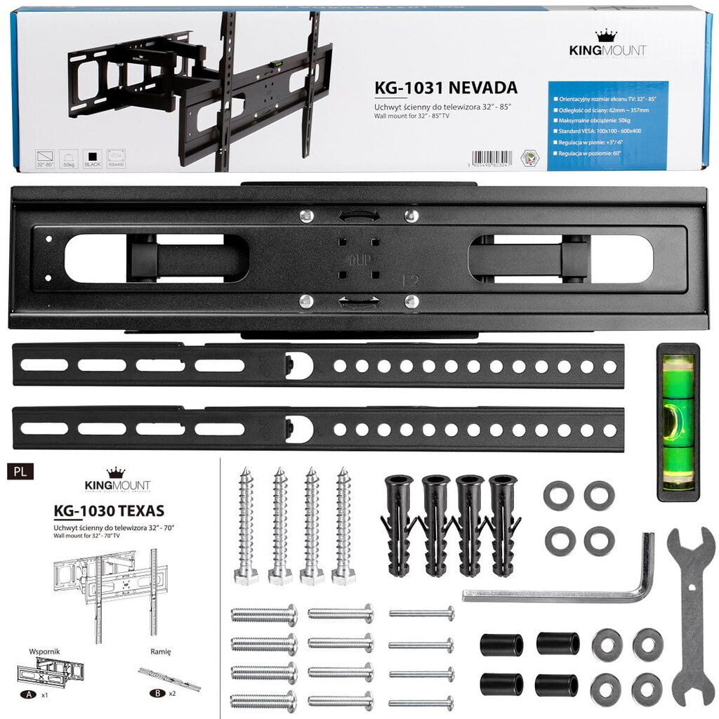 King Mount KG-1031 Nevada 32-85" цена и информация | TV kronšteini | 220.lv