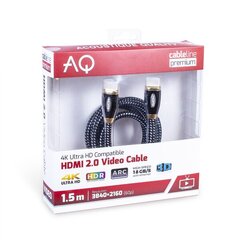 AQ Premium PV10075, HDMI 2.0, 7,5 m cena un informācija | Kabeļi un vadi | 220.lv