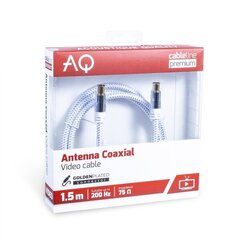 Антенный коаксиальный кабель - Антенна (мужская) - Антенна (женская) Длина: 1.5 м AQ Premium цена и информация | Кабели и провода | 220.lv