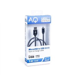 Кабель USB 2.0 A - Micro-B, AQ Premium Длина: 1,0 м AQ Premium цена и информация | Кабели и провода | 220.lv