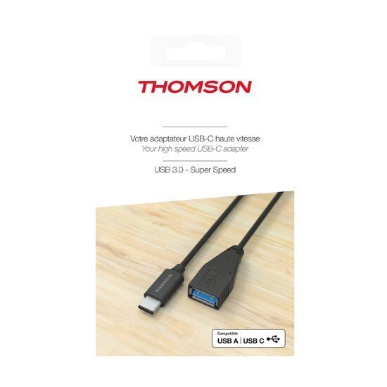 Thomson, USB-A - USB-C, 0,15 m цена и информация | Kabeļi un vadi | 220.lv