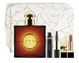 Набор Yves Saint Laurent Opium для женщин: парфюмированная вода EDP, 50 мл + помада, 1,3 г + тушь для ресниц, 2 мл + косметичка цена и информация | Женские духи | 220.lv