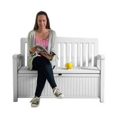 Dārza sols 2-in-1 Keter Patio Storage Bench 253818, balts cena un informācija | Dārza soli | 220.lv