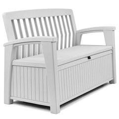 Dārza sols 2-in-1 Keter Patio Storage Bench 253818, balts цена и информация | Скамейки | 220.lv