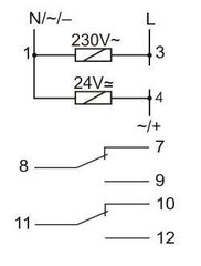 Universālais laika relejs PCU-510 DUO 230V AC / 24V AC/DC cena un informācija | Elektrības slēdži, rozetes | 220.lv