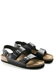 BIRKENSTOCK vīriešu melnas ādas sandales Milano BS цена и информация | Мужские шлепанцы, босоножки | 220.lv