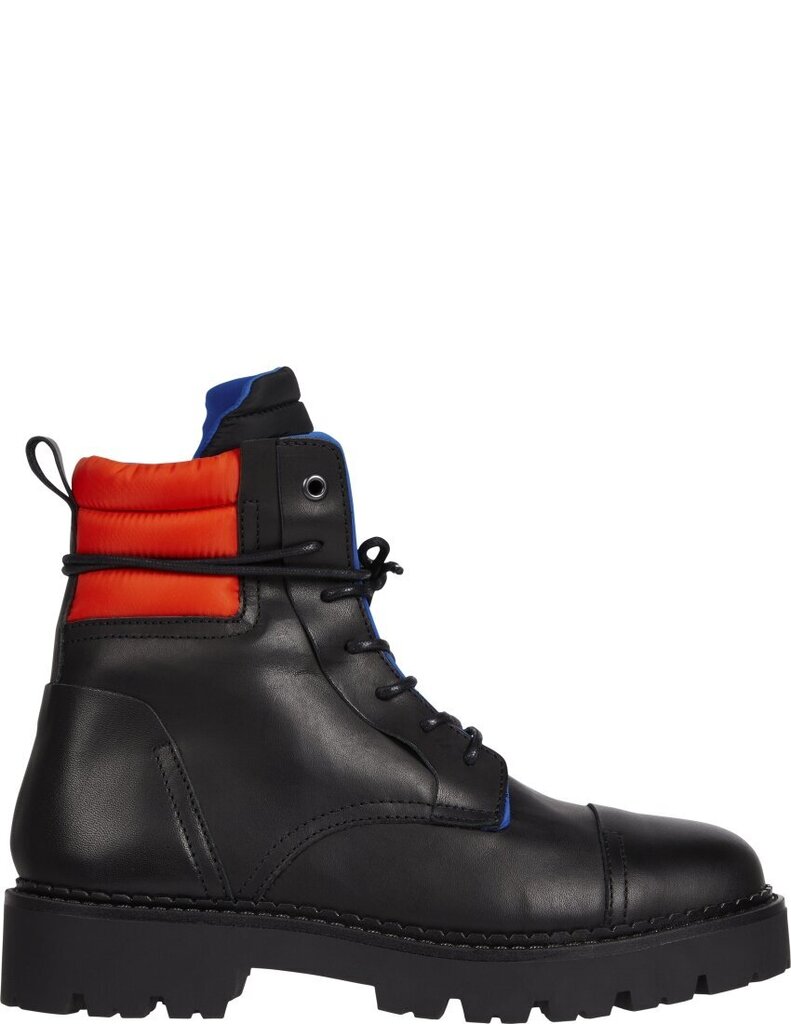 TOMMY JEANS vīriešu melni zābaki PADDED LACE UP HERITAGE BOOT cena un informācija | Vīriešu kurpes, zābaki | 220.lv