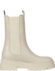 TOMMY HILFIGER sieviešu krēmīgas krāsas zābaki MONO CHELSEA BOOT цена и информация | Женские сапоги | 220.lv