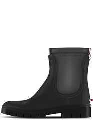 TOMMY HILFIGER sieviešu melni apavi RAIN BOOT ANKLE cena un informācija | Sieviešu zābaki, puszābaki | 220.lv