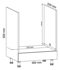 Шкафчик  Royal D60ZK, 82x60x52 см, белый цена и информация | Кухонные шкафчики | 220.lv