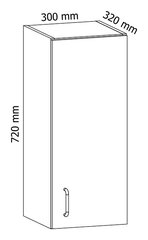 Шкафчик  Royal G30, 72x30x32 см, белый цена и информация | Кухонные шкафчики | 220.lv