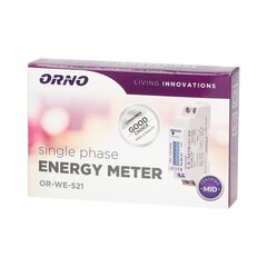 Orno OR-WE-521 MID 1-фазный счетчик электроэнергии цена и информация | Электрические выключатели, розетки | 220.lv