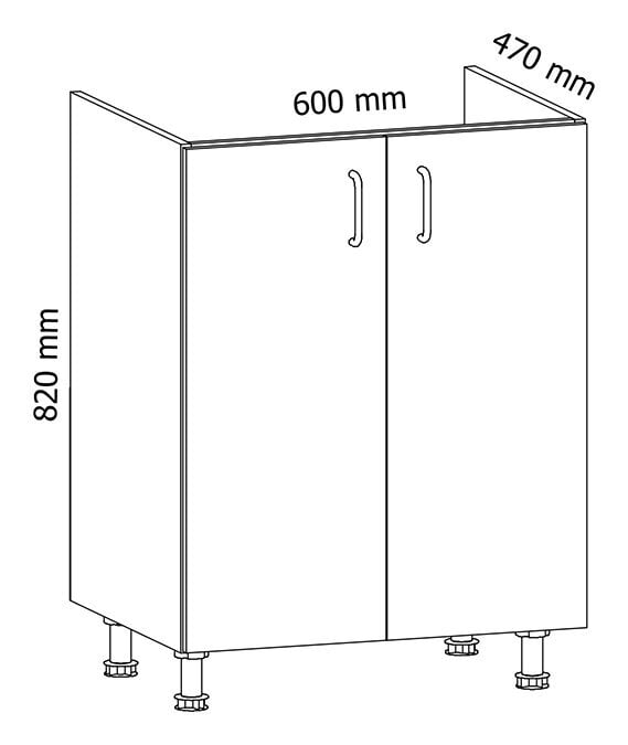 Virtuves skapītis Gala Meble Royal D60Z, 82x60x47 cm, balts cena un informācija | Virtuves skapīši | 220.lv