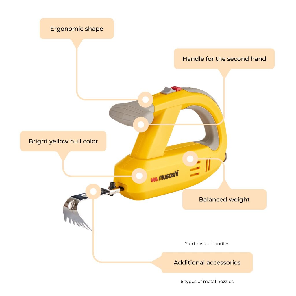 Elektriskā nezāļu ravēšanas mašīna Musashi Easy Weeding WE-700 cena un informācija | Dārza instrumenti | 220.lv