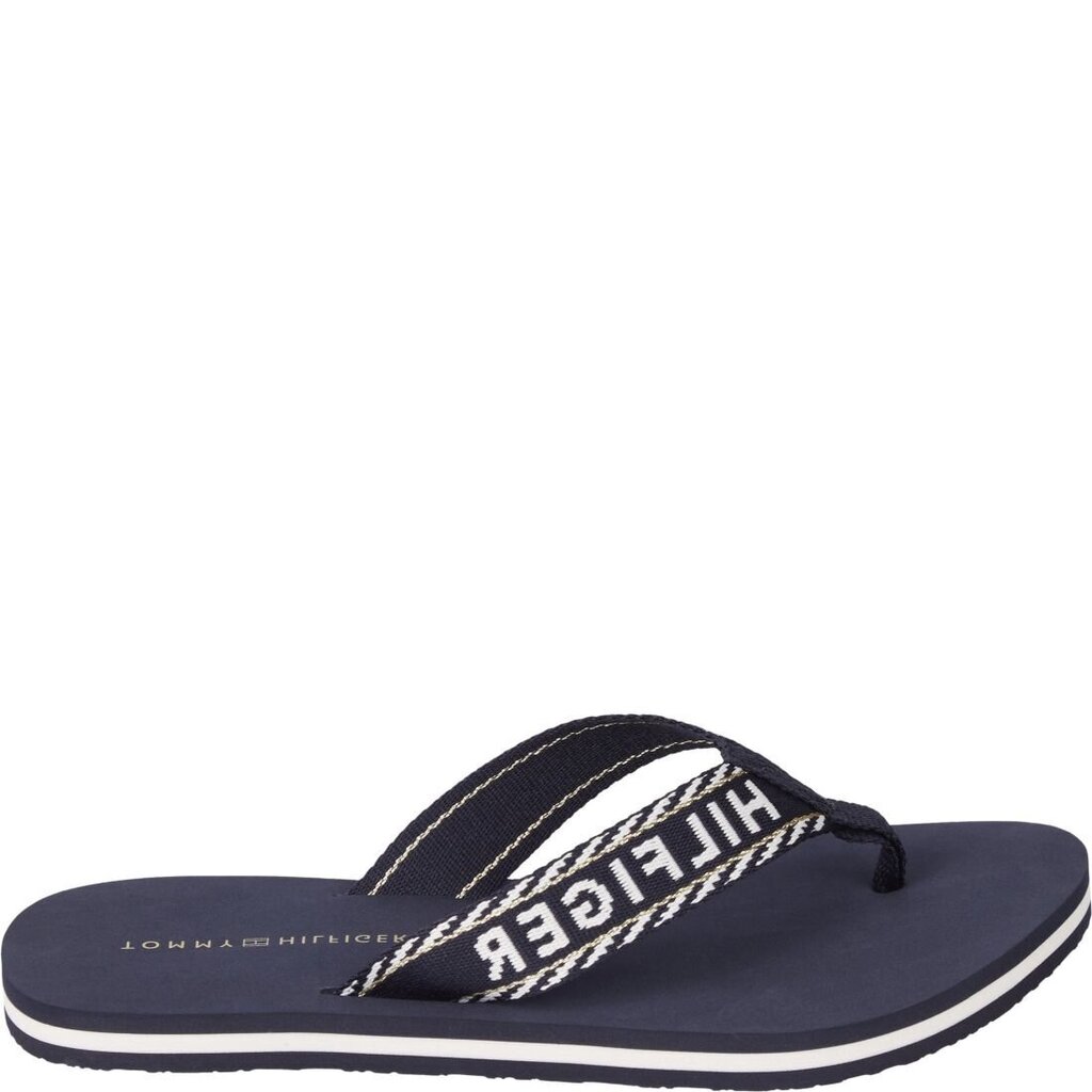 TOMMY HILFIGER sieviešu zilas čības Webbing sandal цена и информация | Iešļūcenes, čības sievietēm | 220.lv