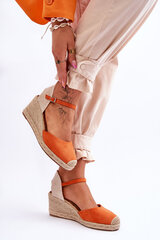 Zamšādas Espadrilles Wedge Sandals Orange Cammer цена и информация | Женские босоножки | 220.lv