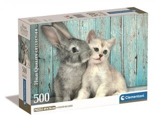 Puzles kaķis un zaķis Klementoni, 500 d. cena un informācija | Puzles, 3D puzles | 220.lv