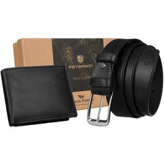 Подарочный набор для мужчин Peterson PTN B35-W01-BLACK ptnb35w01black8644637362454 цена и информация | Мужские кошельки | 220.lv