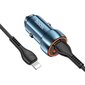 HOCO auto lādētājs Type C + USB QC3.0 Power Delivery 20W ar kabeli iPhone Lightning 8-pin Z46A safīra zils цена и информация | Auto 12V el. piederumi | 220.lv