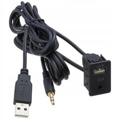 Kabeļa Adapteris Usb Ligzda Aux Jack 3,5 Mm Universāls 1,5 M Pagarinājuma Kabelis, ME Premium cena un informācija | Auto piederumi | 220.lv