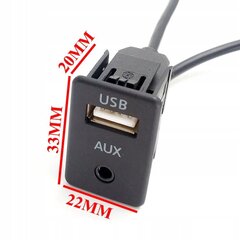 Кабель-Адаптер Usb Socket Aux Jack 3.5 Mm Universal 1.5 M Extension Cable, ME Premium цена и информация | Авто принадлежности | 220.lv