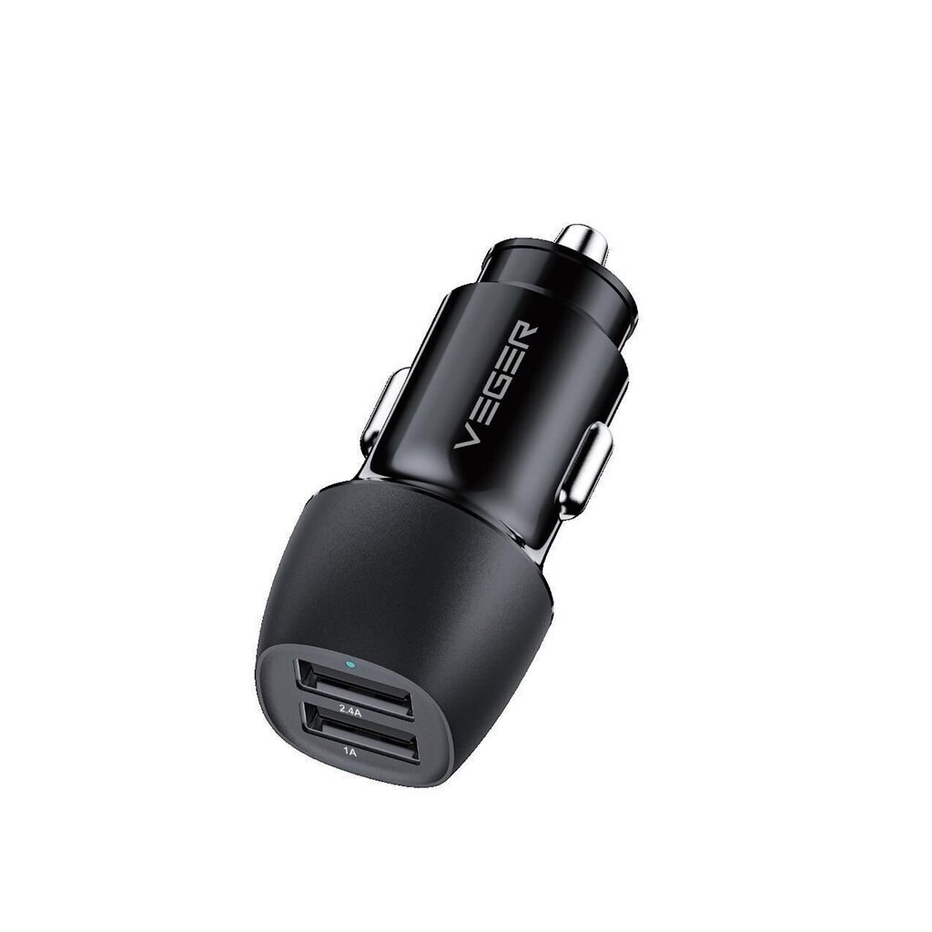 VEGER auto lādētājs 2xUSB 17W 3,4A CC316-2A melns cena un informācija | Auto 12V el. piederumi | 220.lv