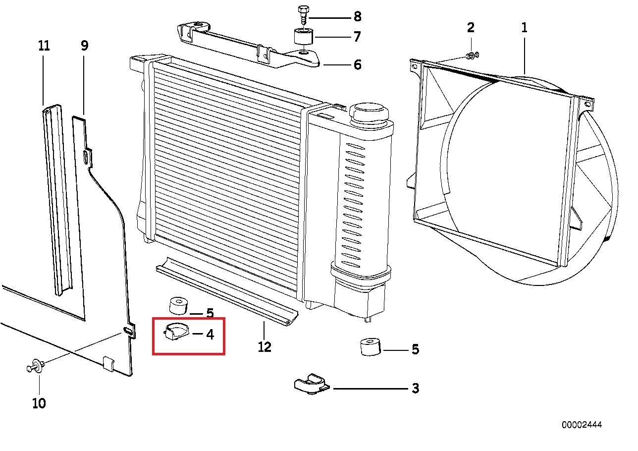 BMW E30 E30 E31 E32 E34 RADIATORU UZKRĀUŠANAS PIEDERUMI 10MM oriģināls 17111178449 cena un informācija | Auto piederumi | 220.lv