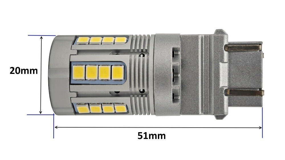 P27/7W LED spuldze 3157 12-24V bez kļūdas 3000lm balta cena un informācija | Auto spuldzes | 220.lv