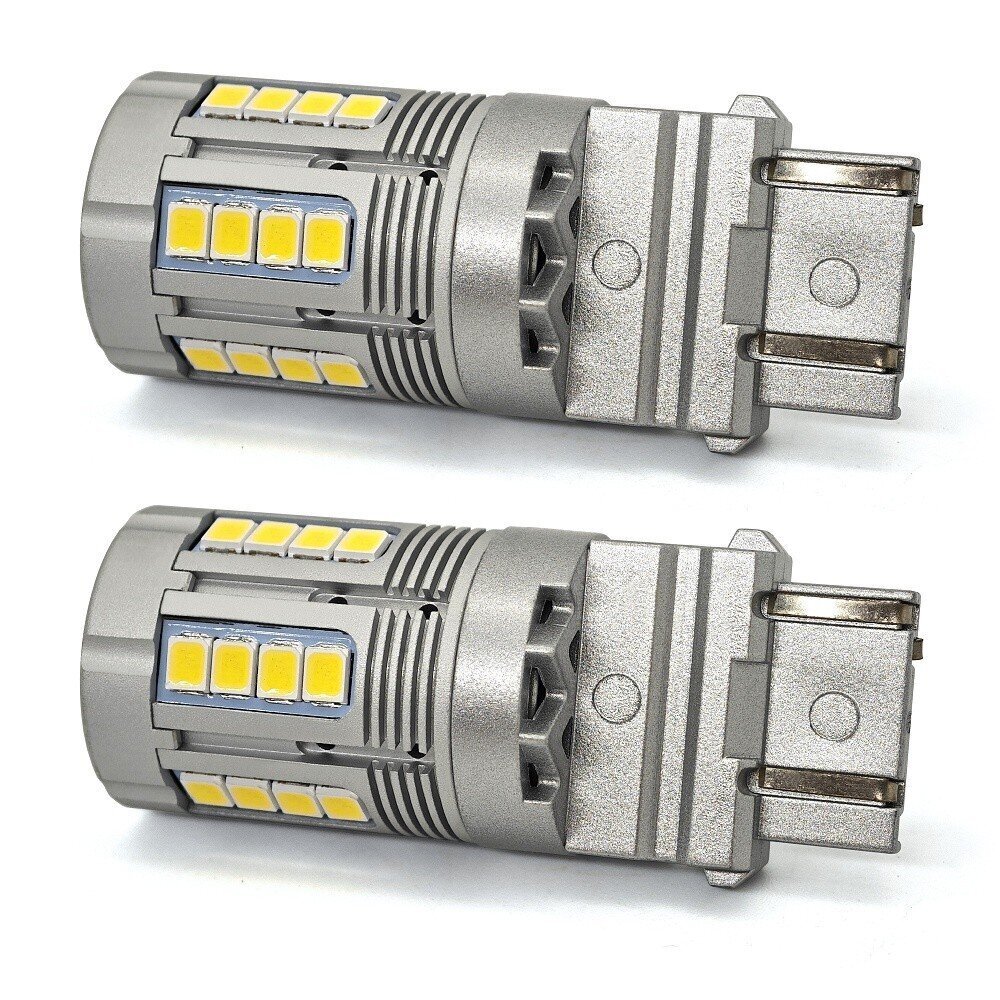 P27/7W LED spuldze 3157 12-24V bez kļūdas 3000lm balta cena un informācija | Auto spuldzes | 220.lv