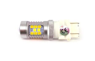 P27/7W LED 3157 12-24V 2000lm CANBUS baltā un oranžā spuldze cena un informācija | Auto spuldzes | 220.lv