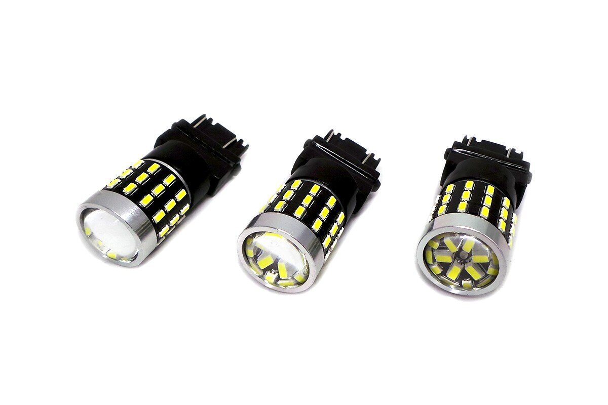 P27/7W LED 3157 12-24V CANBUS 1500lm balta spuldze ar lēcu cena un informācija | Auto spuldzes | 220.lv