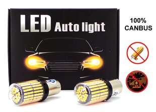 LED spuldzes 2x P21W, BA15S 12-24V CANBUS oranža PREMIUM cena un informācija | Auto spuldzes | 220.lv